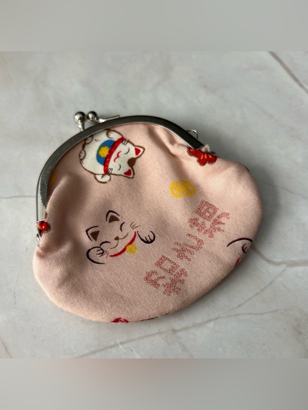 Pink Maneki Neko Coin Purse